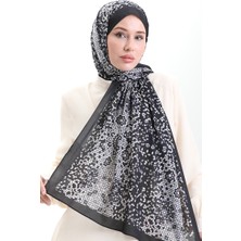 Desenli Soft Şal 70297-01 Siyah Gri