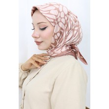 Dijital Rayon Eşarp 70302-08 Somon Gül Kurusu