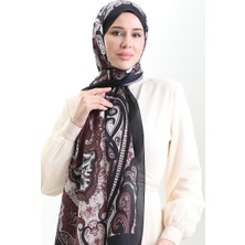 Desenli Soft Şal 70313-11 Siyah Bordo