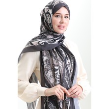 Desenli Soft Şal 70313-13 Siyah Vizon