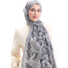 Etnik Desenli Soft Şal 70296-11 Gri Antrasit