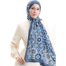 Desenli Soft Şal 70297-10 Indigo Füme