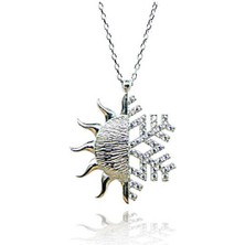 925 Ayar Gümüş Güneş Kartanesi Kadın Gümüş Kolye