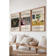 Matisse Sanatsal 3'lü Ahşap Çerçeveli Poster, Tablo Seti No:13