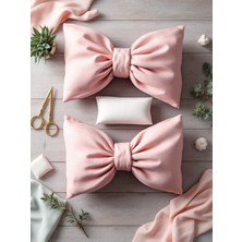 Fiyonk Görünümlü Dekoratif Yastık Iç Dolgulu Kurdele Hediye Yastık Kırlent Minder Seti (3 Parça)