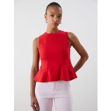 Lc Waikiki Yeni Sezon Bisiklet Yaka Peplum Bluz