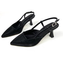 Desenli 6 cm Ince Topuklu Ayakkabı 01493