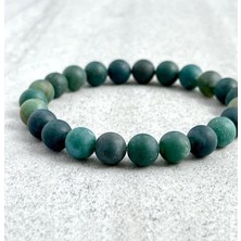 Alnis Atelier Yosunlu Mat Akik Doğal Taş Bileklik