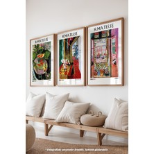 H Matisse 3'lü Ahşap Çerçeveli Poster, Tablo Seti No:38