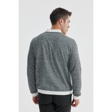 Jakamen Siyah Slim Fit Pamuklu Kolej Mevsimlik Mont