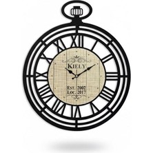 Galaxy Premium Köstekli Serisi Roma Rakamlı Metal Duvar Saati 55 cm Siyah
