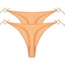 Moda Serdem Modaserdem Kadın Turuncu Yandan Bağlamalı 2'li Tanga Slip