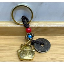 Metal Şans ve Bereket Kedisi Anahtarlık