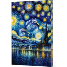 Van Gogh 7 - Yıldızlı Gece Çizgili Yan Boyamalı Defter