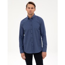 Pierre Cardin Erkek Indigo Regular Fit Uzun Kollu Gömlek 50311380-VR028
