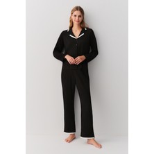 Suwen Cecilia Gömlek Yaka Pijama Takımı