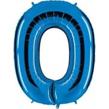 Benim Marifetlerim 0 Rakamı Mavi Folyo Balon 16 Inch 40 cm