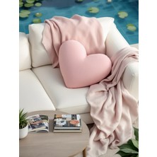 Keten Kalp Görünümlü Dekoratif Yastık Dolgulu Kalp Aşk Hediye Yastık Kırlent