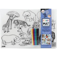 Funny Mat - Evcil Hayvanlar ve Vahşi Hayvanlar 6'lı Kalem Hediyeli 30 x 40 cm