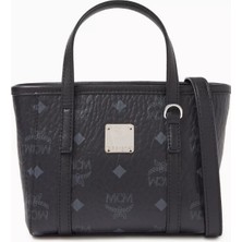 Mcm Mini Toni Shopper Tote, Visetos Kanvas & Nappa Deri Detaylı