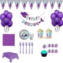 Çıtı Pıtı Store Deniz Kızı 8 Kişilik Lüks Hazır Doğum Günü Seti