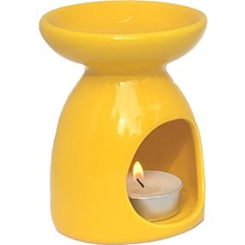 Sarı Konik Seramik Buhurdanlık Tütsülük