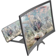 Kavisli Telefon Ekran Büyüteci Projektör Standı  Büyük Boy Tüm Telefonlara Uyumlu