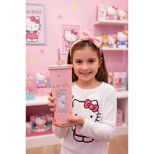 Sanrio Lisanslı Pipetli Paslanmaz Çelik Matara 800ML (Hello Kitty)