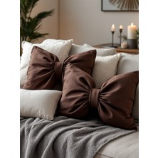 Fiyonk Görünümlü Dekoratif Yastık Iç Dolgulu Kurdele Hediye Yastık Kırlent Minder Seti (3 Parça)