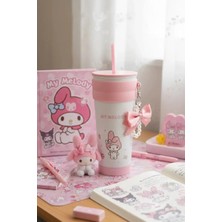 Sanrio Lisanslı Askılı ve Pipetli Paslanmaz Çelik Matara 800 ml