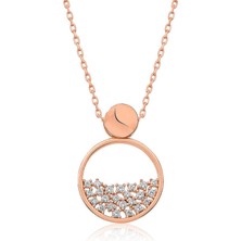 925 Ayar Gümüş Rose Çiğ Damlası Kadın Gümüş Kolye