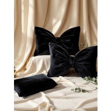 Fiyonk Görünümlü Dekoratif Yastık Iç Dolgulu Kurdele Hediye Yastık Kırlent Minder Seti (3 Parça)