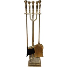 Pirinç Şömine Seti  4 Lü