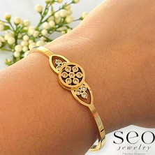 Yaşam Ağacı Sembol Kelepçe Bilezik 14K