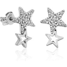 Gümüş Yıldız Kayması Küpe