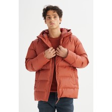 Regular Fit Normal Kesim Kapüşonlu Cepli Şişme Puffer Mont
