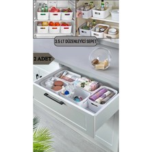 ALMITAL 2 Adet 3.5 Lt Dolap İçi, Buzdolabı Düzenleyici, Banyo Organizer Sepet