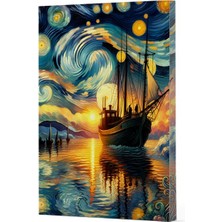 Van Gogh 2 - Gemi Çizgili Yan Boyamalı Defter