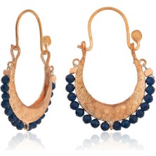 ​gümüş Lacivert Taşlı Bohem Küpe