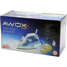Awox STEAM-1716 Buharlı Ütü Seramik Taban 2600W 360 Derece Dönebilen Kablo - 490ML Şeffaf Su Tankı (5264)