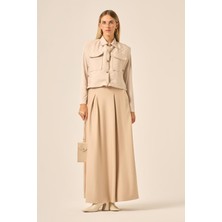 Ftz Women Kadın Kapitone Oysho Etekli Takım  Beige 31220