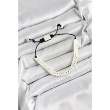 Pirinç Asansörlü Beyaz Juju Kadın Bileklik