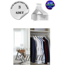 3 Adet Ev Tipi Ahşap 44 cm Ceket Askısı Takım Elbise Askısı Kıyafet Askısı