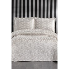 Darla Jakarlı Çift Kişilik Pike Takımı Cappucino