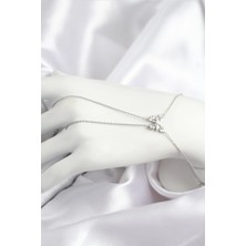 Pirinç Zirkon Taşlı Kelebek Model Gümüş Renk Şahmeran