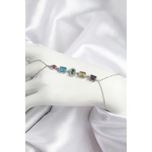 Pirinç Renkli Zirkon Taşlı Model Gümüş Renk Şahmeran