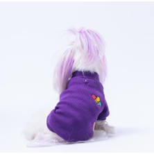 Mor Ice Cream Dondurma Nakışlı Esnek Kedi Köpek Sweat- Kedi Köpek Kıyafeti