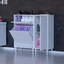 Modilayn 90 x 97 x 32 cm YENİCE Kirli Çamaşır Sepetli Dolap Çok Amaçlı Banyo Dolabı Mutfak Dolabı