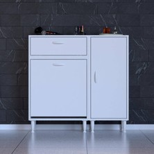 MODİLAYN YENİCE Çok Amaçlı Banyo Dolabı 90 x 97.5 x 32 cm Kirli Çamaşır Sepetli Dolap
