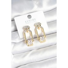 Pirinç Gold Renk Vintage Kadın Küpe